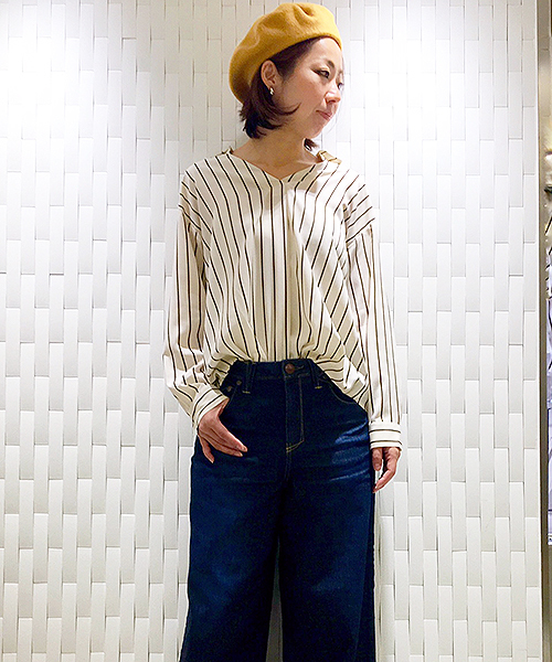 RIVE DROITE（リヴドロワ）の「ウール100ベレー帽（ハンチング/ベレー帽・レディース・グレー/パープル/マスタード/ブラック・FREE）」の5枚目の写真