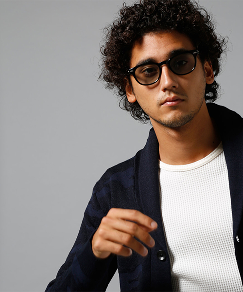 AZUL by moussy（アズールバイマウジー）の「シャドー迷彩ジャガードショールカーディ（カーディガン/ボレロ・メンズ・ブラック/ネイビー・LARGE/MEDIUM/SMALL/X-LARGE/X-SMALL）」の11枚目の写真