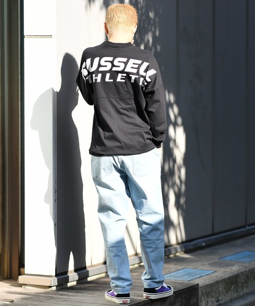 RUSSELL(ラッセル)の「【RUSSELL ATHLETIC】別注バットウィングプリントTシャツ(Tシャツ/カットソー・メンズ・ブラック/オフホワイト・M/L/XL)」の21枚目の写真