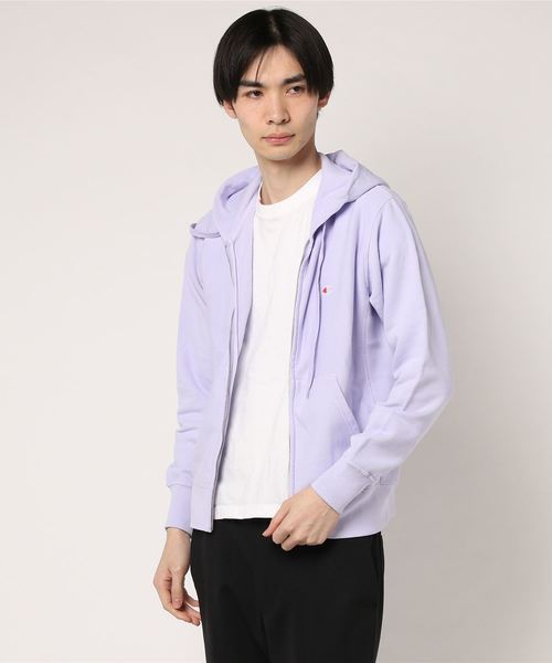 Champion(チャンピオン)の「【Champion/チャンピオン】メンズ リバースウィーブジップスウェットパーカー(10oz)(パーカー・メンズ・ラベンダー/モカ/ミント/グレー×サックスブルー・X-LARGE/MEDIUM/LARGE)」の4枚目の写真