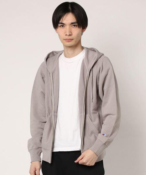 Champion(チャンピオン)の「【Champion/チャンピオン】メンズ リバースウィーブジップスウェットパーカー(10oz)(パーカー・メンズ・ラベンダー/モカ/ミント/グレー×サックスブルー・X-LARGE/MEDIUM/LARGE)」の2枚目の写真