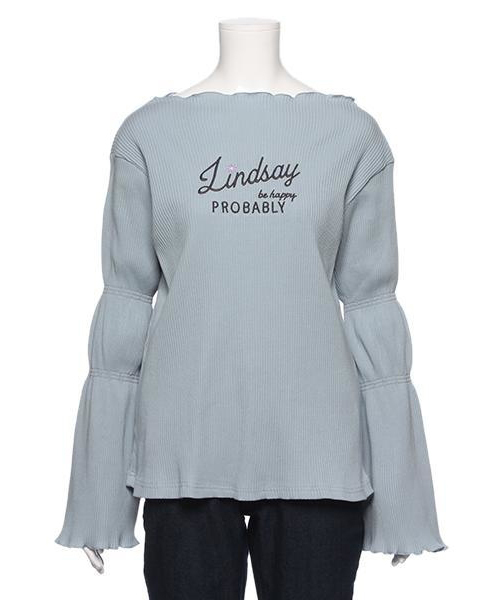 Lindsay(リンジィ)の「キャンディスリーブ テレコ長袖Tシャツ(Tシャツ/カットソー・キッズ・レッド/オフホワイト/サックスブルー・150/160)」の2枚目の写真