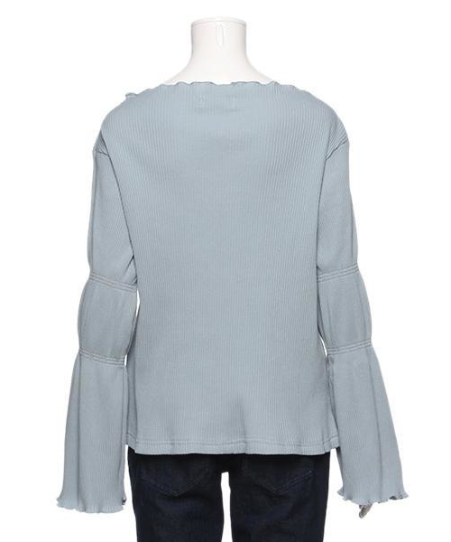 Lindsay(リンジィ)の「キャンディスリーブ テレコ長袖Tシャツ(Tシャツ/カットソー・キッズ・レッド/オフホワイト/サックスブルー・150/160)」の4枚目の写真