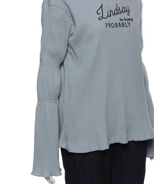 Lindsay(リンジィ)の「キャンディスリーブ テレコ長袖Tシャツ(Tシャツ/カットソー・キッズ・レッド/オフホワイト/サックスブルー・150/160)」の7枚目の写真