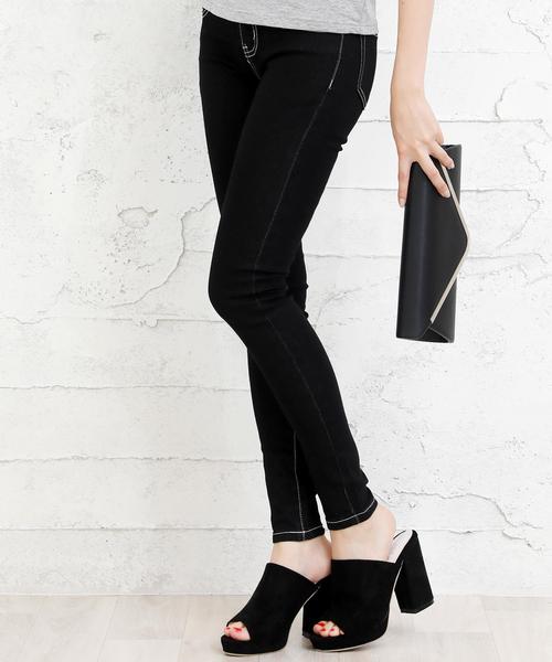 Girly Doll（ガーリードール）の「履き心地抜群のスキニーパンツ!!（デニムパンツ・レディース・ブラック/ホワイト/インディゴブルー/ワンウォッシュ/ダークインディゴブルー・M/S/XS/L/LL）」の6枚目の写真