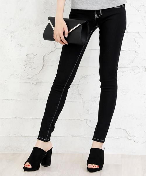 Girly Doll（ガーリードール）の「履き心地抜群のスキニーパンツ!!（デニムパンツ・レディース・ブラック/ホワイト/インディゴブルー/ワンウォッシュ/ダークインディゴブルー・M/S/XS/L/LL）」の8枚目の写真