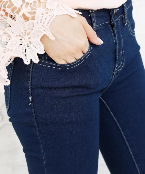 Girly Doll（ガーリードール）の「履き心地抜群のスキニーパンツ!!（デニムパンツ・レディース・ブラック/ホワイト/インディゴブルー/ワンウォッシュ/ダークインディゴブルー・M/S/XS/L/LL）」の21枚目の写真