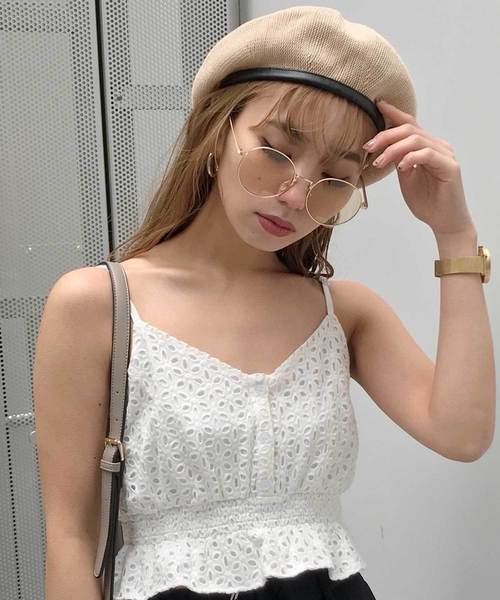 ENVYM(アンビー)の「Cotton Lace CA (キャミソール・レディース・ホワイト/ブラック/イエロー/オレンジ・FREE)」の1枚目の写真