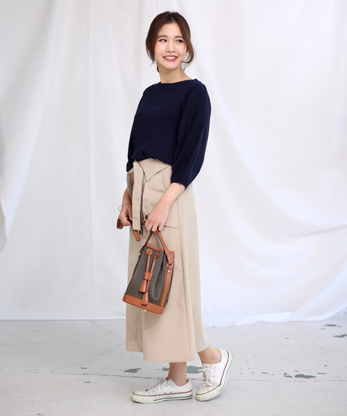 Bou Jeloud(ブージュルード)の「綺麗な春カラー◇もちもちバルーン袖ニット(ニット/セーター・レディース・パープル/イエロー/ライトグレー/ネイビー/ブルー・FREE)」の9枚目の写真