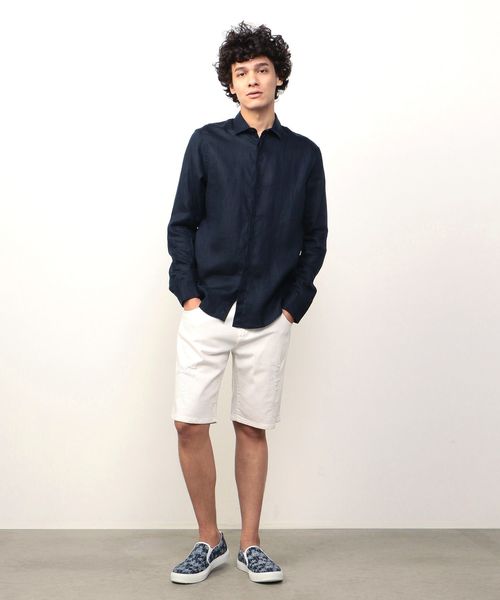 ARMANI EXCHANGE(アルマーニエクスチェンジ)の「【AXアルマーニ エクスチェンジ】リネンシャツ(シャツ/ブラウス・メンズ・ホワイト/ネイビー・LARGE/MEDIUM/SMALL/X-SMALL/X-LARGE)」の4枚目の写真