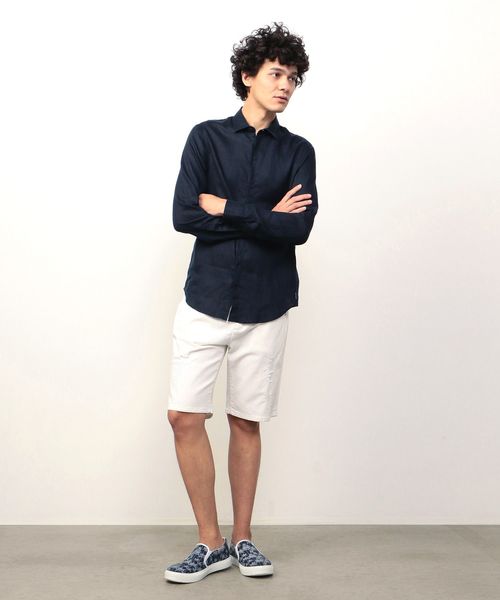 ARMANI EXCHANGE(アルマーニエクスチェンジ)の「【AXアルマーニ エクスチェンジ】リネンシャツ(シャツ/ブラウス・メンズ・ホワイト/ネイビー・LARGE/MEDIUM/SMALL/X-SMALL/X-LARGE)」の3枚目の写真