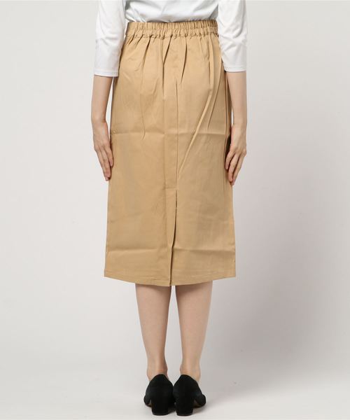 KOBE LETTUCE（コウベレタス）の「ミディアム丈バックスリットチノタイトスカート レディース ボトムス[M2156]神戸レタス（スカート・レディース・オフホワイト/マスタード/カーキ/ベージュ/ネイビー/レッド・FREE）」の8枚目の写真