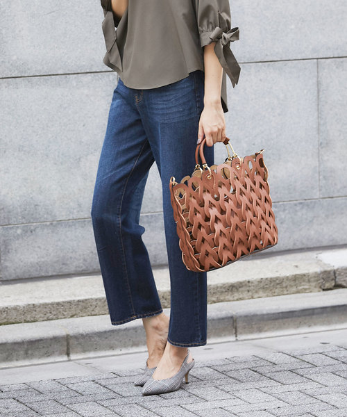 &. NOSTALGIA（アンドドットノスタルジア）の「ハイライズデニムパンツ（デニムパンツ・レディース・ブルー系その他/インディゴブルー・S/M/L）」の3枚目の写真