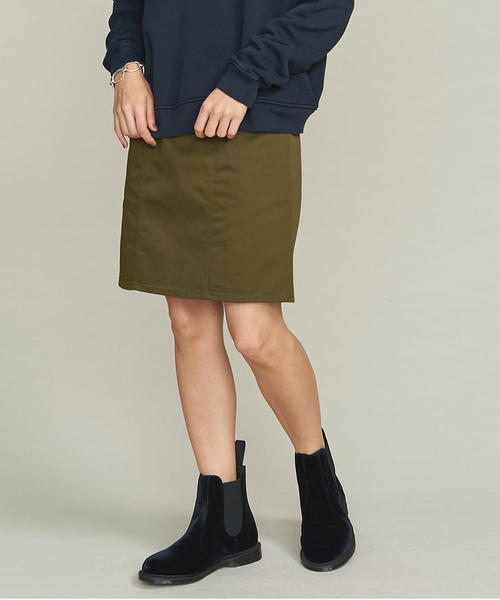 Dickies(ディッキーズ)の「【別注】<Dickies>ミニスカート ◆(スカート・レディース・ネイビー/オリーブ/ブラック・SMALL/MEDIUM)」の3枚目の写真