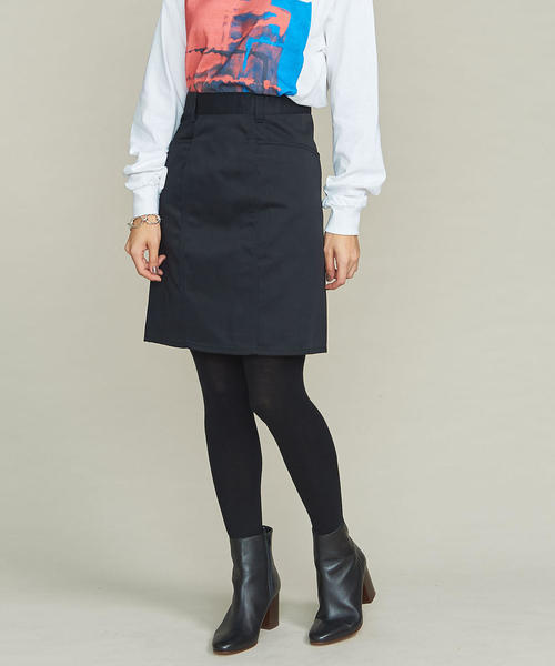 Dickies(ディッキーズ)の「【別注】<Dickies>ミニスカート ◆(スカート・レディース・ネイビー/オリーブ/ブラック・SMALL/MEDIUM)」の2枚目の写真
