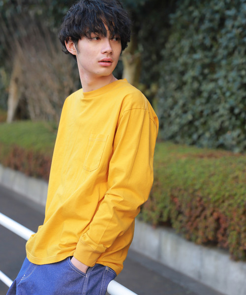 niko and...(ニコアンド)の「USAコットン無地ロンT(Tシャツ/カットソー・メンズ・ホワイト/ネイビー/イエロー/ブルー・MEDIUM/LARGE)」の4枚目の写真