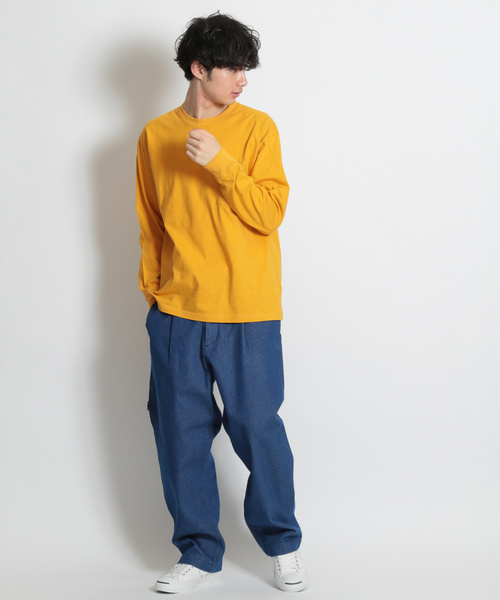 niko and...(ニコアンド)の「USAコットン無地ロンT(Tシャツ/カットソー・メンズ・ホワイト/ネイビー/イエロー/ブルー・MEDIUM/LARGE)」の5枚目の写真