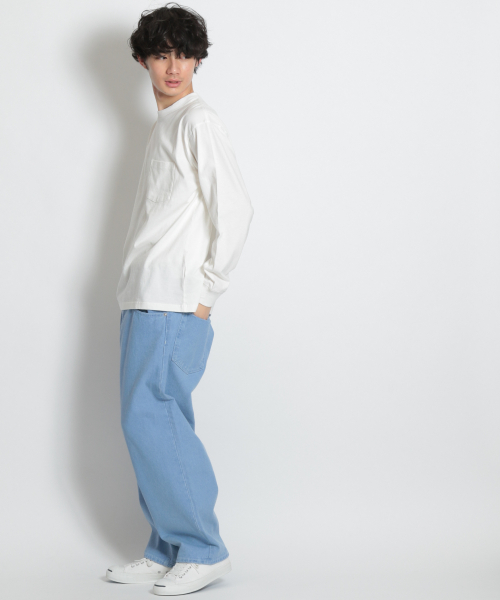 niko and...(ニコアンド)の「USAコットン無地ロンT(Tシャツ/カットソー・メンズ・ホワイト/ネイビー/イエロー/ブルー・MEDIUM/LARGE)」の6枚目の写真