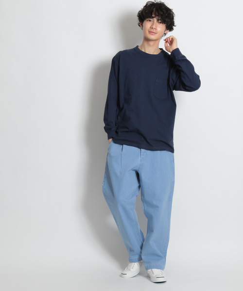 niko and...(ニコアンド)の「USAコットン無地ロンT(Tシャツ/カットソー・メンズ・ホワイト/ネイビー/イエロー/ブルー・MEDIUM/LARGE)」の8枚目の写真