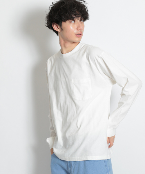 niko and...(ニコアンド)の「USAコットン無地ロンT(Tシャツ/カットソー・メンズ・ホワイト/ネイビー/イエロー/ブルー・MEDIUM/LARGE)」の20枚目の写真