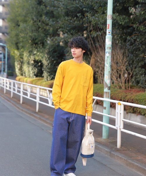 niko and...(ニコアンド)の「USAコットン無地ロンT(Tシャツ/カットソー・メンズ・ホワイト/ネイビー/イエロー/ブルー・MEDIUM/LARGE)」の17枚目の写真