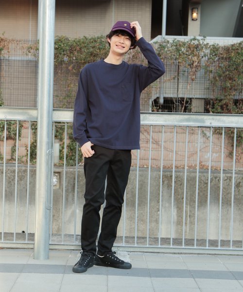 niko and...(ニコアンド)の「USAコットン無地ロンT(Tシャツ/カットソー・メンズ・ホワイト/ネイビー/イエロー/ブルー・MEDIUM/LARGE)」の22枚目の写真