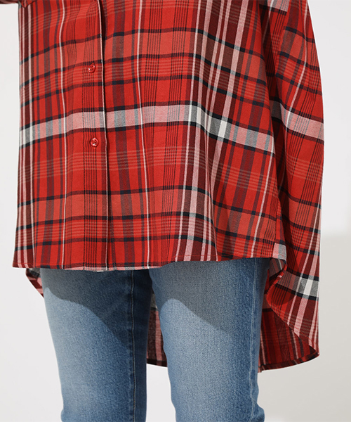 AZUL by moussy(アズールバイマウジー)の「CHECK SHIRT/チェックシャツ(シャツ/ブラウス・レディース・グレー系その他/ホワイト系その他/レッド系その他・FREE)」の20枚目の写真