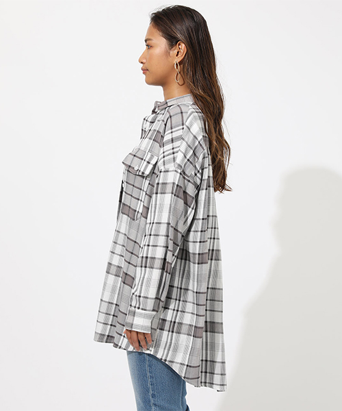 AZUL by moussy(アズールバイマウジー)の「CHECK SHIRT/チェックシャツ(シャツ/ブラウス・レディース・グレー系その他/ホワイト系その他/レッド系その他・FREE)」の8枚目の写真