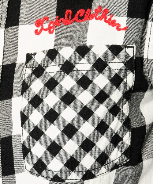X-girl(エックスガール)の「BUFFALO PLAID SHIRT(シャツ/ブラウス・レディース・レッド/マルチ/ホワイト/ブルー・1/2)」の9枚目の写真