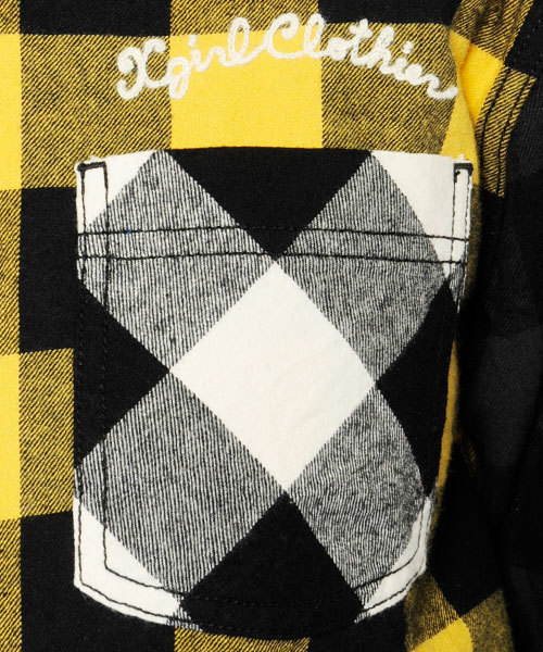 X-girl(エックスガール)の「BUFFALO PLAID SHIRT(シャツ/ブラウス・レディース・レッド/マルチ/ホワイト/ブルー・1/2)」の11枚目の写真