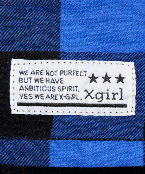 X-girl(エックスガール)の「BUFFALO PLAID SHIRT(シャツ/ブラウス・レディース・レッド/マルチ/ホワイト/ブルー・1/2)」の6枚目の写真