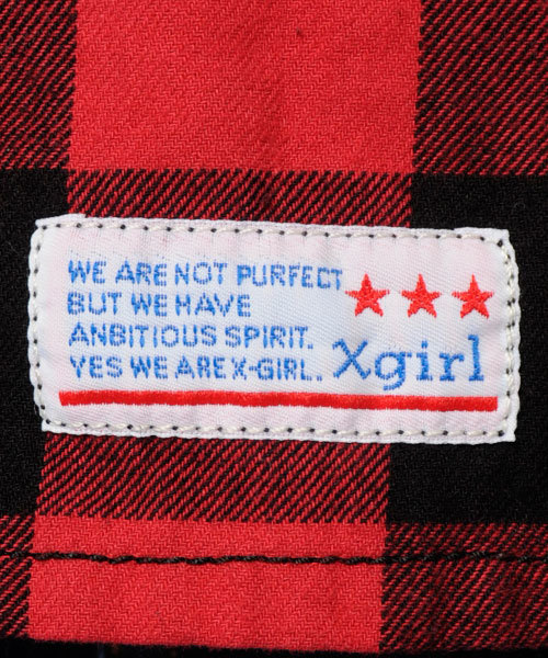 X-girl(エックスガール)の「BUFFALO PLAID SHIRT(シャツ/ブラウス・レディース・レッド/マルチ/ホワイト/ブルー・1/2)」の7枚目の写真