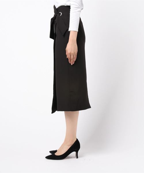 ASTORIA ODIER（アストリアオディール）の「リボン付きラップタイトスカート（スカート・レディース・ブラック/ベージュ/パープル/オレンジ・SMALL/MEDIUM）」の5枚目の写真