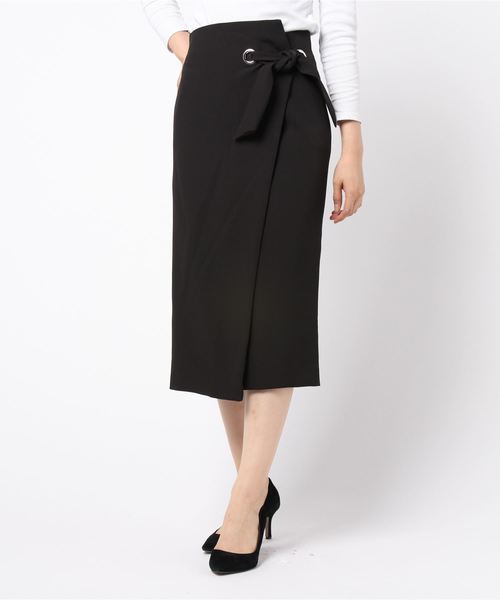 ASTORIA ODIER（アストリアオディール）の「リボン付きラップタイトスカート（スカート・レディース・ブラック/ベージュ/パープル/オレンジ・SMALL/MEDIUM）」の13枚目の写真