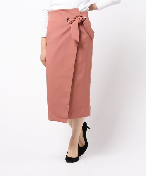 ASTORIA ODIER（アストリアオディール）の「リボン付きラップタイトスカート（スカート・レディース・ブラック/ベージュ/パープル/オレンジ・SMALL/MEDIUM）」の8枚目の写真