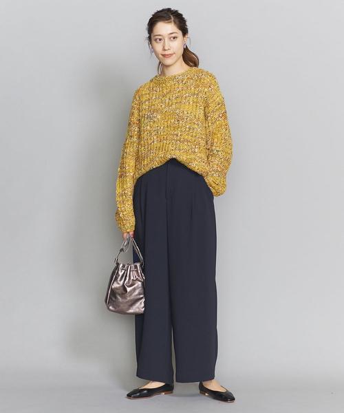 BEAUTY&YOUTH UNITED ARROWS(ビューティーアンドユースユナイテッドアローズ)の「BY ダブルクロスタックワイドパンツ/ライナー付き -ウォッシャブル-о(その他パンツ・レディース・ネイビー/モカ/ダークブラウン・MEDIUM/SMALL/LARGE)」の14枚目の写真