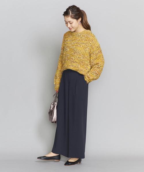 BEAUTY&YOUTH UNITED ARROWS(ビューティーアンドユースユナイテッドアローズ)の「BY ダブルクロスタックワイドパンツ/ライナー付き -ウォッシャブル-о(その他パンツ・レディース・ネイビー/モカ/ダークブラウン・MEDIUM/SMALL/LARGE)」の13枚目の写真
