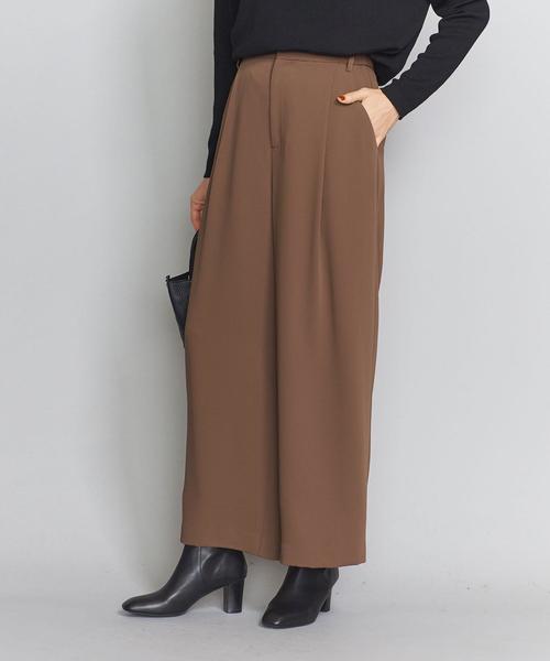 BEAUTY&YOUTH UNITED ARROWS(ビューティーアンドユースユナイテッドアローズ)の「BY ダブルクロスタックワイドパンツ/ライナー付き -ウォッシャブル-о(その他パンツ・レディース・ネイビー/モカ/ダークブラウン・MEDIUM/SMALL/LARGE)」の12枚目の写真