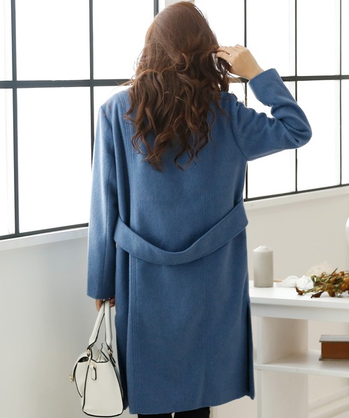 ElegChic（エレグシック）の「サイド スリット チェスターコート（チェスターコート・レディース・ライトグレー/ネイビー/ブルー・M/L）」の18枚目の写真