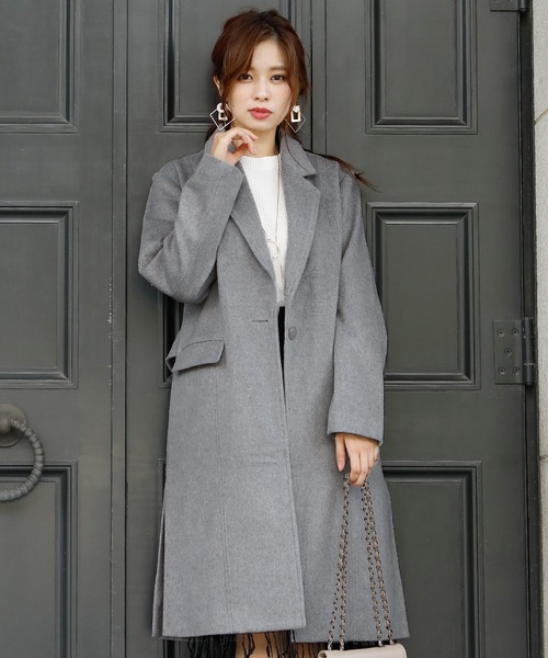 ElegChic（エレグシック）の「サイド スリット チェスターコート（チェスターコート・レディース・ライトグレー/ネイビー/ブルー・M/L）」の22枚目の写真