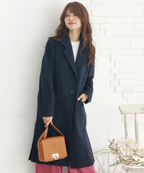 ElegChic（エレグシック）の「サイド スリット チェスターコート（チェスターコート・レディース・ライトグレー/ネイビー/ブルー・M/L）」の13枚目の写真