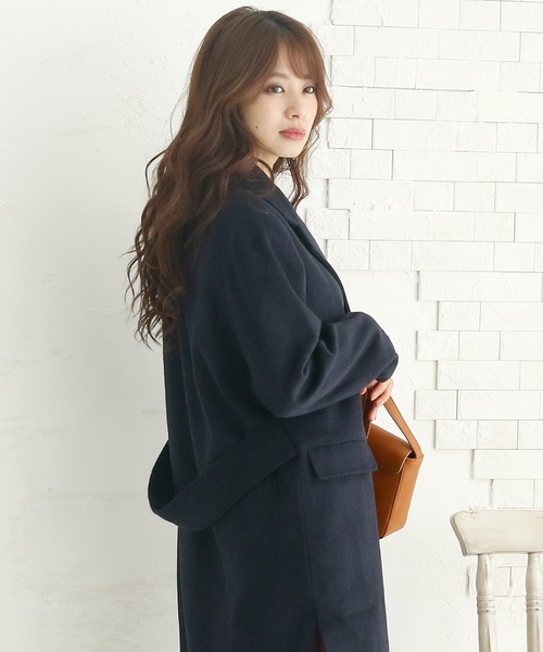 ElegChic（エレグシック）の「サイド スリット チェスターコート（チェスターコート・レディース・ライトグレー/ネイビー/ブルー・M/L）」の6枚目の写真