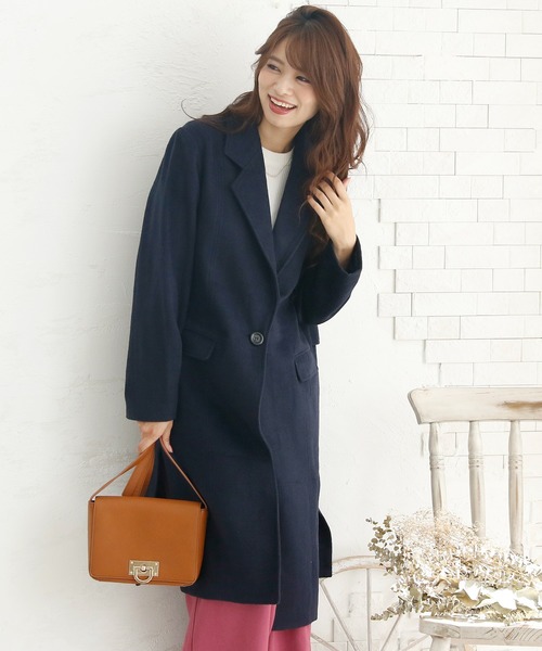 ElegChic（エレグシック）の「サイド スリット チェスターコート（チェスターコート・レディース・ライトグレー/ネイビー/ブルー・M/L）」の10枚目の写真