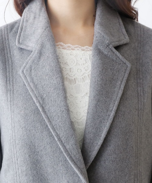 ElegChic（エレグシック）の「サイド スリット チェスターコート（チェスターコート・レディース・ライトグレー/ネイビー/ブルー・M/L）」の17枚目の写真