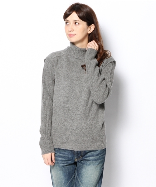 BEAMS BOY（ビームスボーイ）の「BEAMS BOY / 5ゲージ エリ袖 リブ切替タートル（ニット/セーター・レディース・ホワイト/グレー/ネイビー・ONE SIZE）」の11枚目の写真