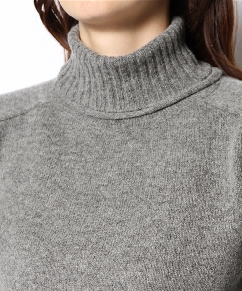 BEAMS BOY（ビームスボーイ）の「BEAMS BOY / 5ゲージ エリ袖 リブ切替タートル（ニット/セーター・レディース・ホワイト/グレー/ネイビー・ONE SIZE）」の6枚目の写真