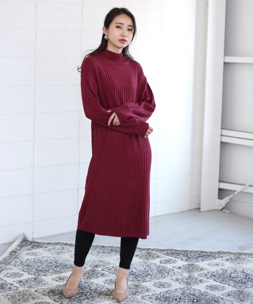 セール カラバリ豊富 ワイドリブニットロングワンピース ワンピース Bou Jeloud ブージュルード のファッション通販 Zozotown