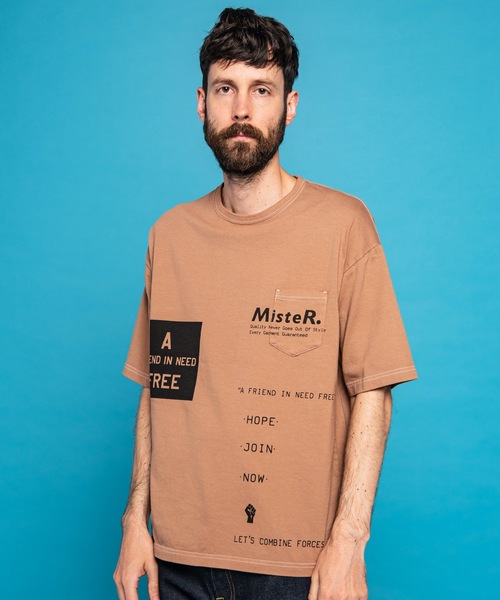 MR.OLIVE(ミスターオリーブ)の「OVERDYED COTTON / HOPE BIG SILHOUTTE T-SHIRT オーバーダイ コットン / ホープ ビッグシルエット Tシャツ(Tシャツ/カットソー・メンズ・サンドベージュ/ブラック/ライトブラウン・MEDIUM/X-LARGE/LARGE)」の2枚目の写真
