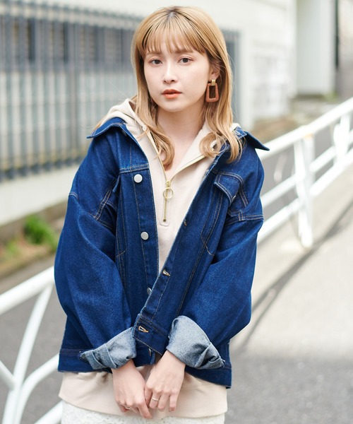 one after another NICE CLAUP（ワンアフターアナザーナイスクラップ）の「シャツジャケット（ブルゾン・レディース・ベージュ/ネイビー/アイボリー/ミント・FREE）」の4枚目の写真