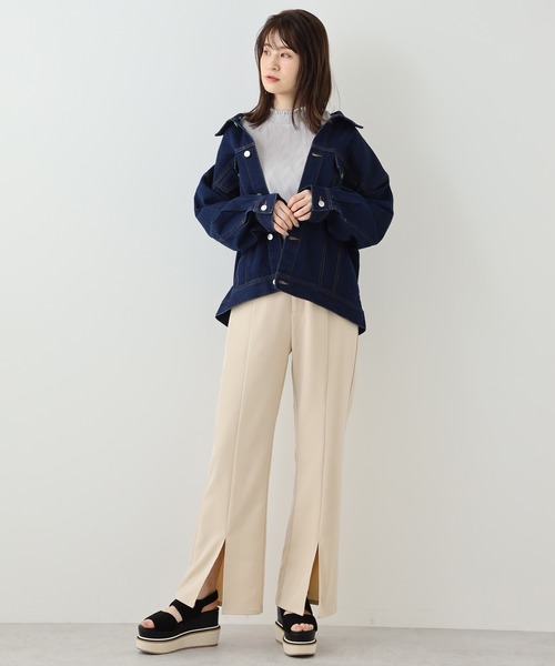 one after another NICE CLAUP（ワンアフターアナザーナイスクラップ）の「シャツジャケット（ブルゾン・レディース・ベージュ/ネイビー/アイボリー/ミント・FREE）」の5枚目の写真